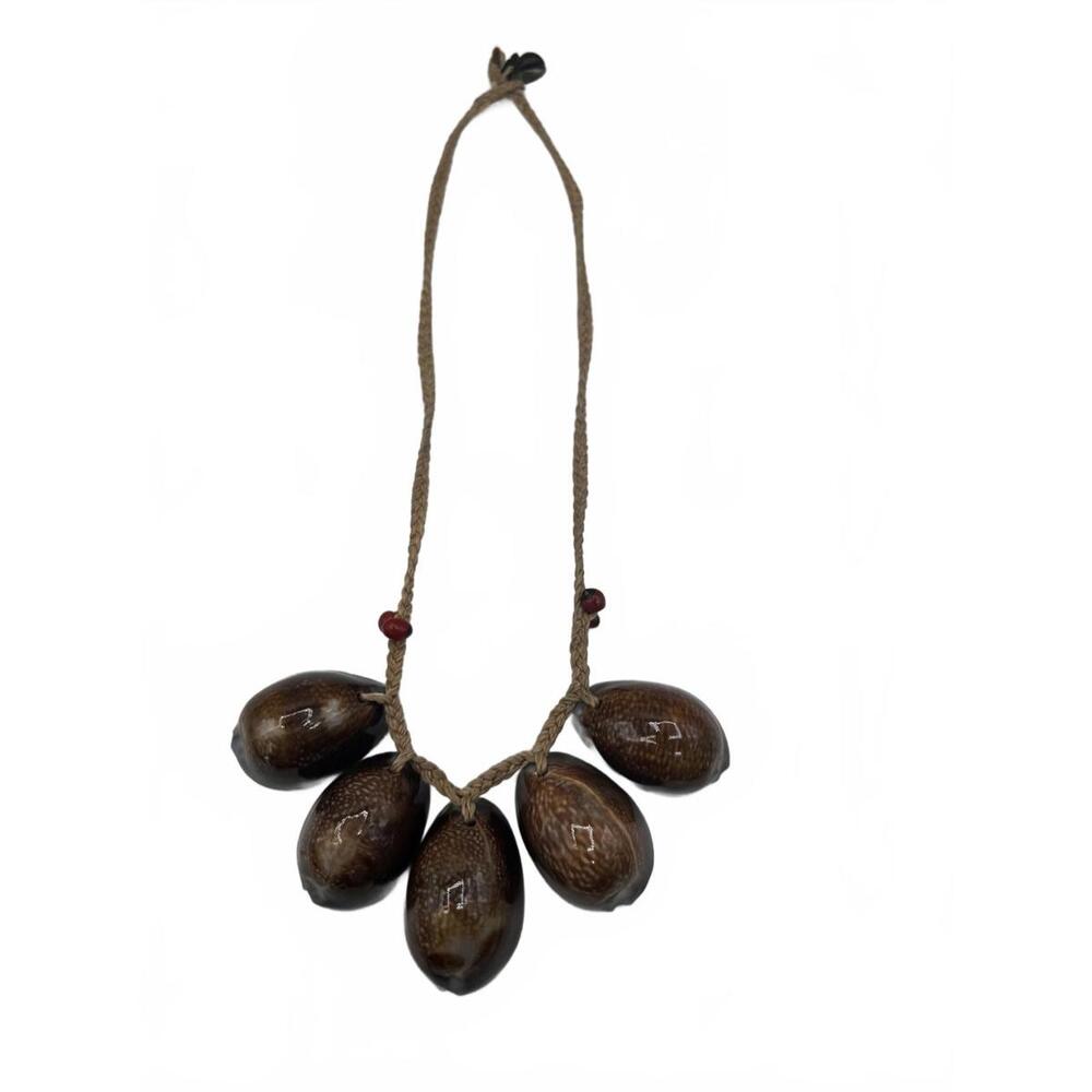 Native American Style Necklace with Brown Shell Pendants N65 - Picture 9 of 10